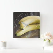 Bananen Quadratische Wanduhr (Zuhause)