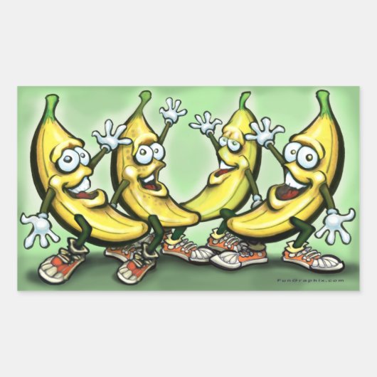 Bananen Rechteckiger Aufkleber (Vorderseite)