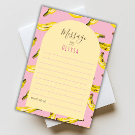 Bananen Rosa Gelb 1. Geburtstag Zeitkapsel Karte