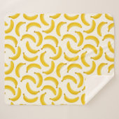 Bananen Tropischer Obstdruck, Gelb und Weiß Sherpadecke (Vorderseite (Horizontal))