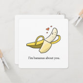 "Bananen über dich" Valentinstag/Liebe-Karte Karte (Vorderseite/Rückseite Beispiel)