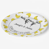 Bananen über Sie Jack und Jill Polterabend Pappteller (Schrägansicht)