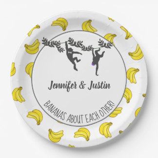Bananen über Sie Jack und Jill Polterabend Pappteller