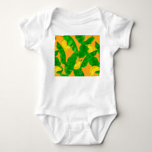 Bananen und Blätter Aquarellgestaltung Baby Strampler
