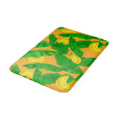 Bananen und Blätter Aquarellgestaltung Badematte (Schrägansicht)