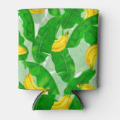 Bananen und Blätter Aquarellgestaltung Dosenkühler (Vorderseite)