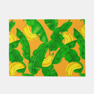 Bananen und Blätter Aquarellgestaltung Fußmatte