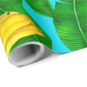 Bananen und Blätter Aquarellgestaltung Geschenkpapier (Rolleneckpunkt)