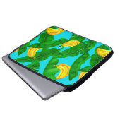 Bananen und Blätter Aquarellgestaltung Laptopschutzhülle (Vorne Knopf)