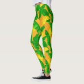 Bananen und Blätter Aquarellgestaltung Leggings (Links)