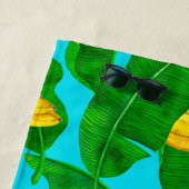 Bananen und Blätter Aquarellgestaltung Strandtuch (Beispiel)