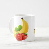 Bananen und Erdbeeren Kaffeetasse (Vorderseite Links)