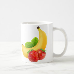 Bananen und Erdbeeren Kaffeetasse