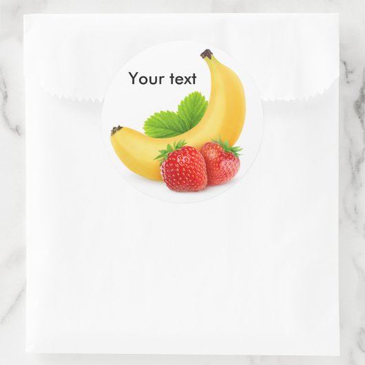 Bananen und Erdbeeren Runder Aufkleber (Tasche)