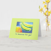 Bananen und Grapefruits Kokette Beziehungen Karte (Gelbe Blume)