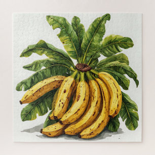 Bananen und ihre grünen Blätter Puzzle