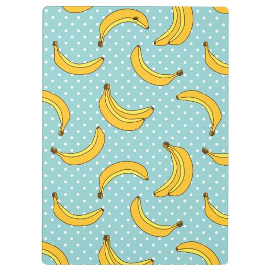 Bananen und Polk-Punkte | addieren Ihren Namen Klemmbrett (Rückseite)