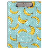 Bananen und Polk-Punkte | addieren Ihren Namen Klemmbrett (Vorderseite)