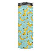 Bananen und Polk-Punkte | addieren Ihren Namen Thermosbecher (Rückseite)