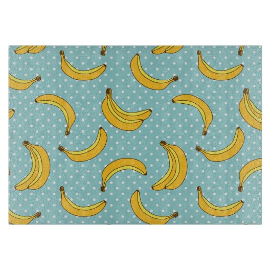 Bananen und Polk-Punkte Schneidebrett (Vorderseite)