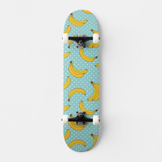 Bananen und Polk-Punkte Skateboard (Vorderseite)