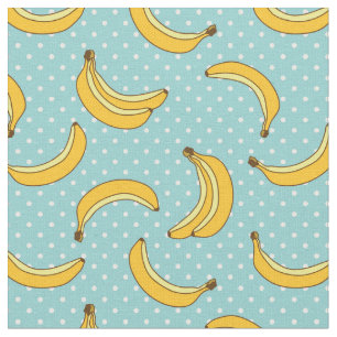Bananen und Polk-Punkte Stoff