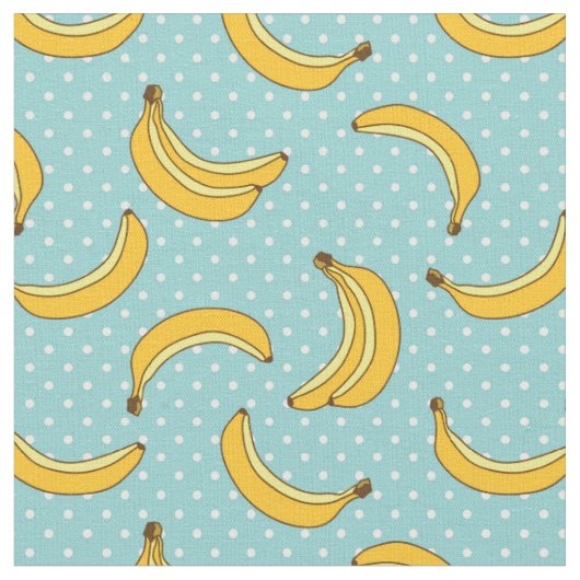 Bananen und Polk-Punkte Stoff (Nahaufnahme)