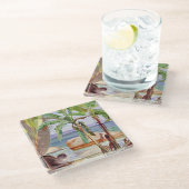 Bananen und Steine in Paqueta, Brasilien, Glasuntersetzer (Schrägansicht)