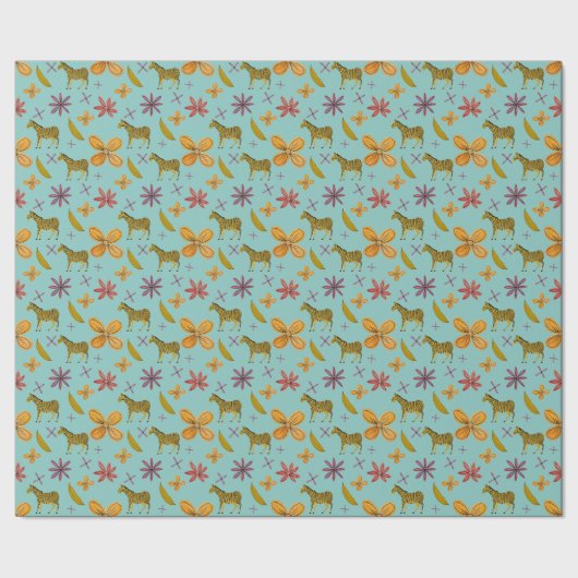 Bananen und Zebras Geschenkpapier (Saum)