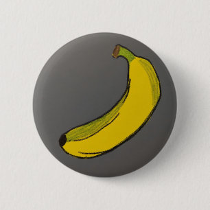Bananen-Wachsmalstift-Zeichnung Button