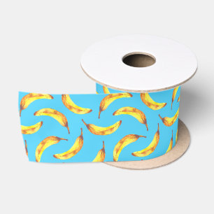 Bananen Wasserfarbmuster Satinband