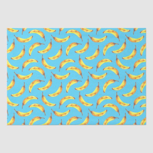 Bananen Wasserfarbmuster Seidenpapier (Vorderseite)