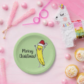 Bananen-Weihnachtsmannmütze-zujubelnder Pappteller (Party)