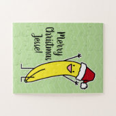 Bananen-Weihnachtsmannmütze-zujubelnder Puzzle (Horizontal)