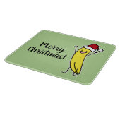 Bananen-Weihnachtsmannmütze-zujubelnder Schneidebrett (Ecke)