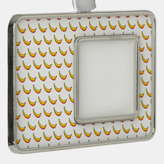 Bananen Weihnachtsschmuck Rahmen-Ornament Silber (Rechts)