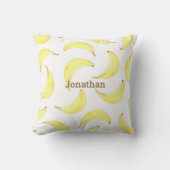 Bananen Yellow Simple Name Fruchttypografie Kissen (Vorderseite)
