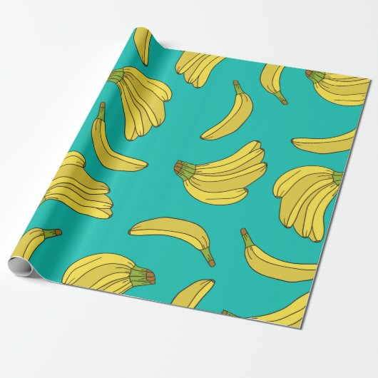 Bananen zeichnen ein nahtloses Muster. Skettelust Geschenkpapier (Ungerollt)