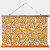 Bananen, Zitronen und Äpfel Wandteppich Mit Holzrahmen (Vorderseite)