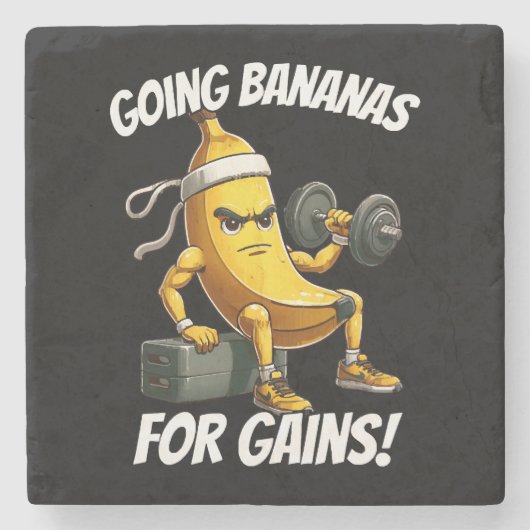 Bananenarbeit Steinuntersetzer (Vorderseite)