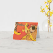 Bananenbär und Affe / Note Card Karte (Gelbe Blume)