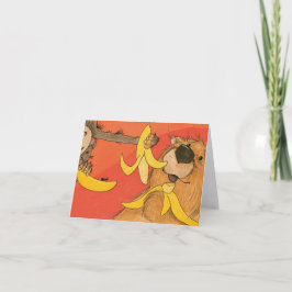 Bananenbär und Affe / Note Card Karte