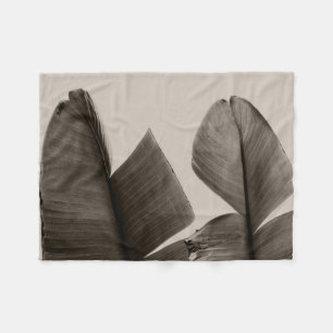 Bananenbaum-Blätter in Sepia Fleecedecke