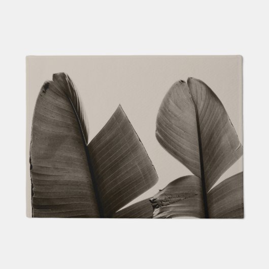 Bananenbaum-Blätter in Sepia Fußmatte (Vorderseite)