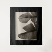 Bananenbaum-Blätter in Sepia Wandteppich (Vorderseite)