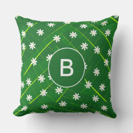 Bananenblätter und Blume, grün, botanisch Kissen