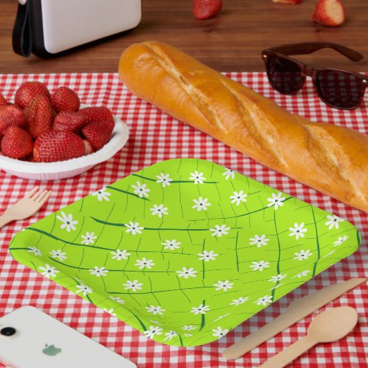 Bananenblätter und Blume, grün, botanisch Pappteller (Picknick)