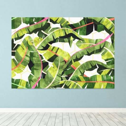 Bananenblättersalat mit Knoblauchstopfen Leinwanddruck (Insitu (Holzboden))