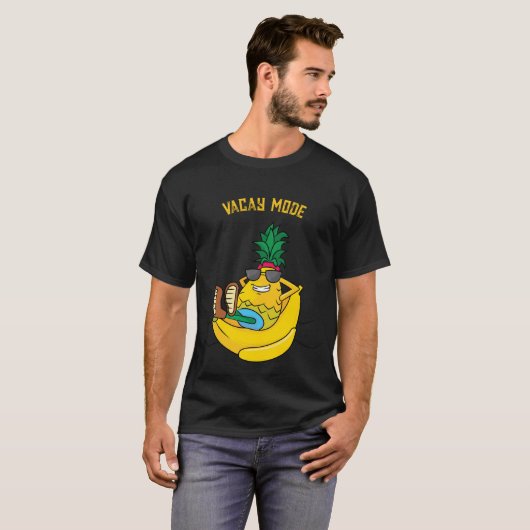 Bananenboot Ananas Vacay-Modus T-Shirt (Vorne ganz)