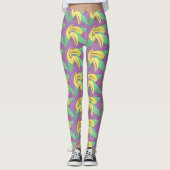 Bananenbounch Gelbes Muster Violet Legierung Leggings (Vorderseite)